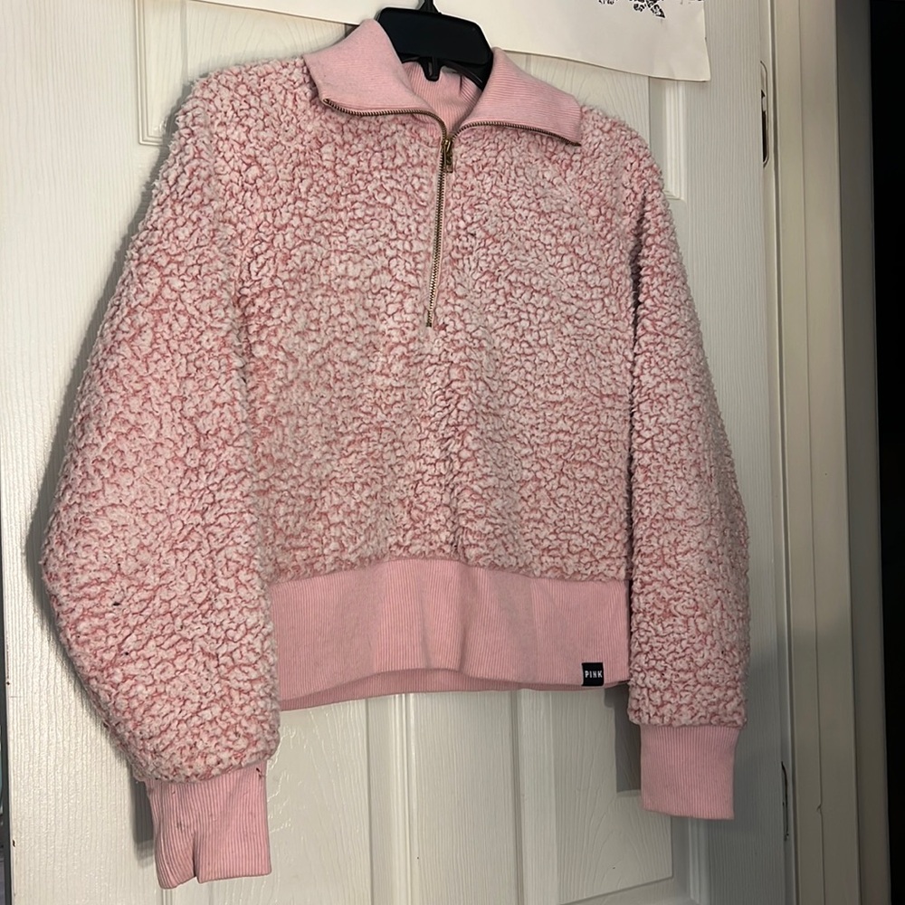 VS PINK Half-Zip Sherpa Fleece